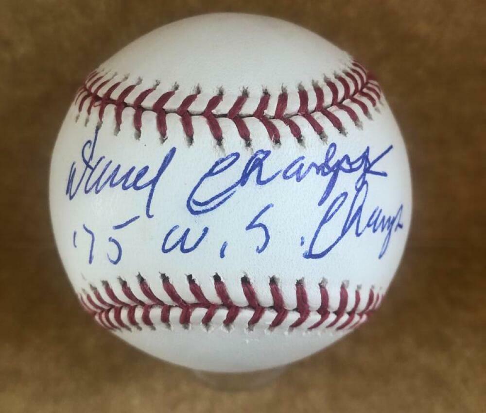 DARRELL CHANEY 75 WS CHAMPS REDS SIGNED AUTOGRAPHED M.L. BASEBALL BECKETT Y12741