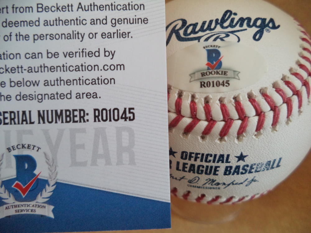 ADAM HASELEY PHILLIES 2017 1ST ROUND ROOKIE YEAR SIGNED BASEBALL BECKETT R01045