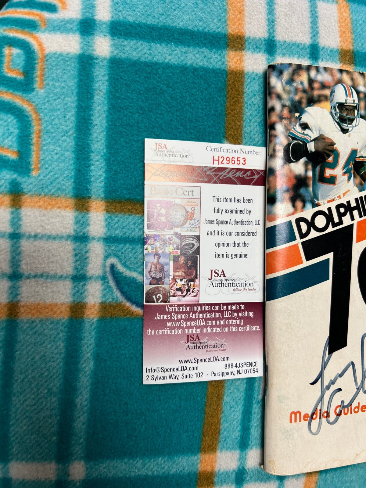 LARRY CZONKA MIAMI DOLPHINS SIGNED AUTOGRAPHED 79 MEDIA GUIDE JSA COA