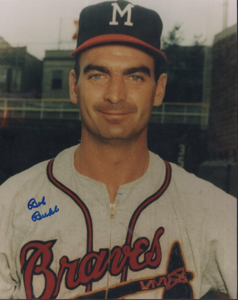 BOB BUHL MILWAUKEE BRAVES  SIGNED AUTOGRAPHED 8X10 PHOTO W/ COA