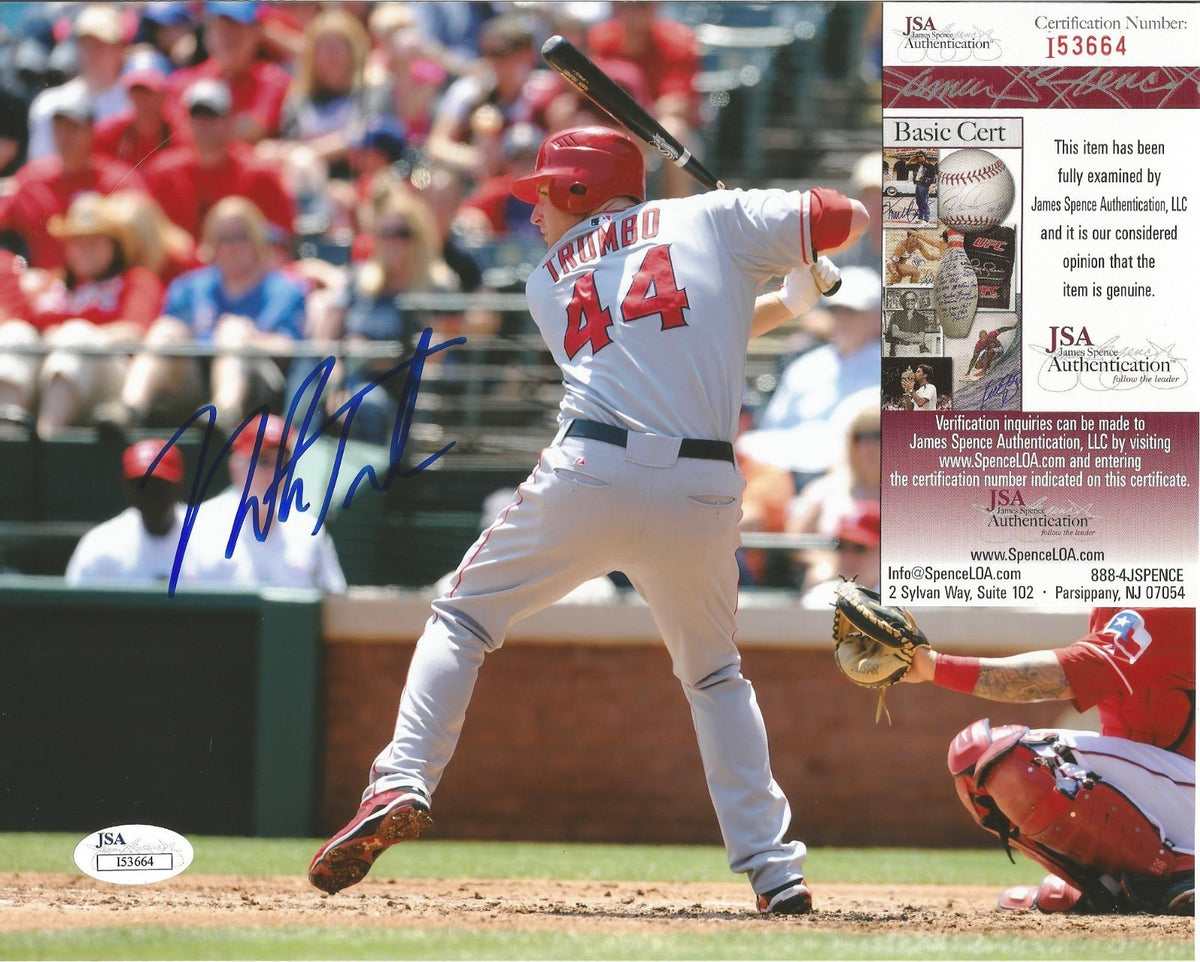 MARK TRUMBO ANAHEIM ANGELS SIGNED AUTOGRAPHED 8X10 PHOTO JSA COA #I53664