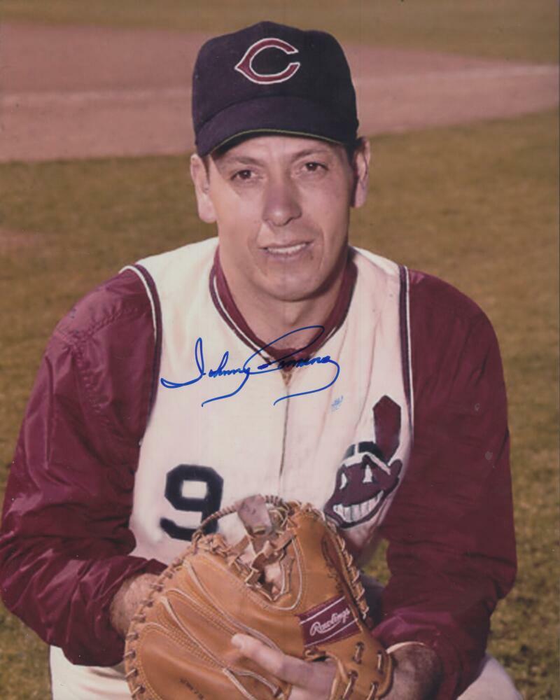 JOHNNY ROMANO CLEVELAND INDIANS  SIGNED AUTOGRAPHED 8X10 PHOTO W/ COA