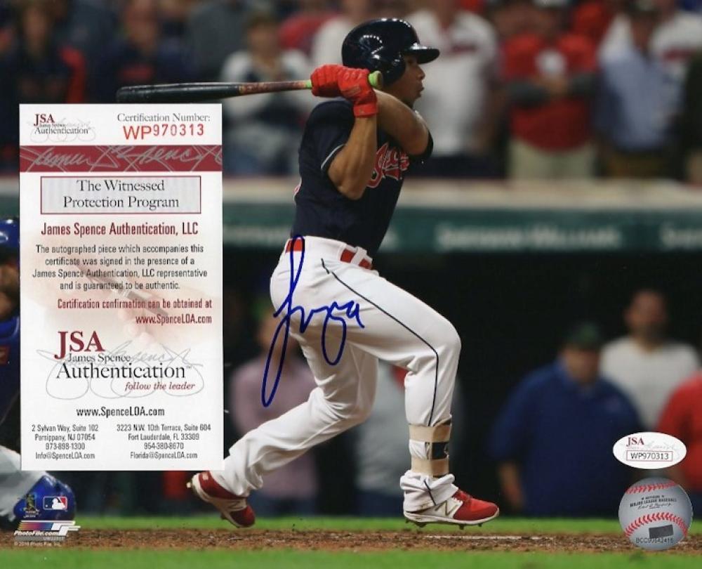 FRANCISCO MEJIA CLEVELAND INDIANS ACTION SIGNED  8X10 PHOTO W/ JSA WP970313