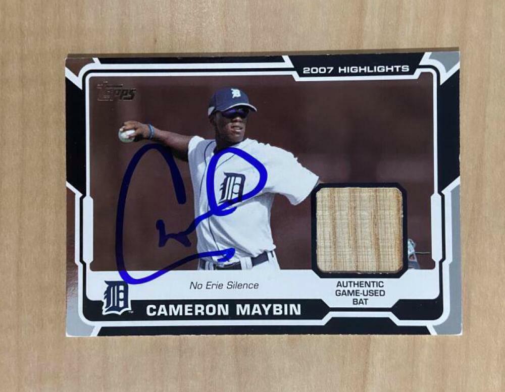CAMERON MAYBIN DETROIT TIGERS SIGNED AUTOGRAPHED 2008 TOPPS CARD #HR-CM W/COA