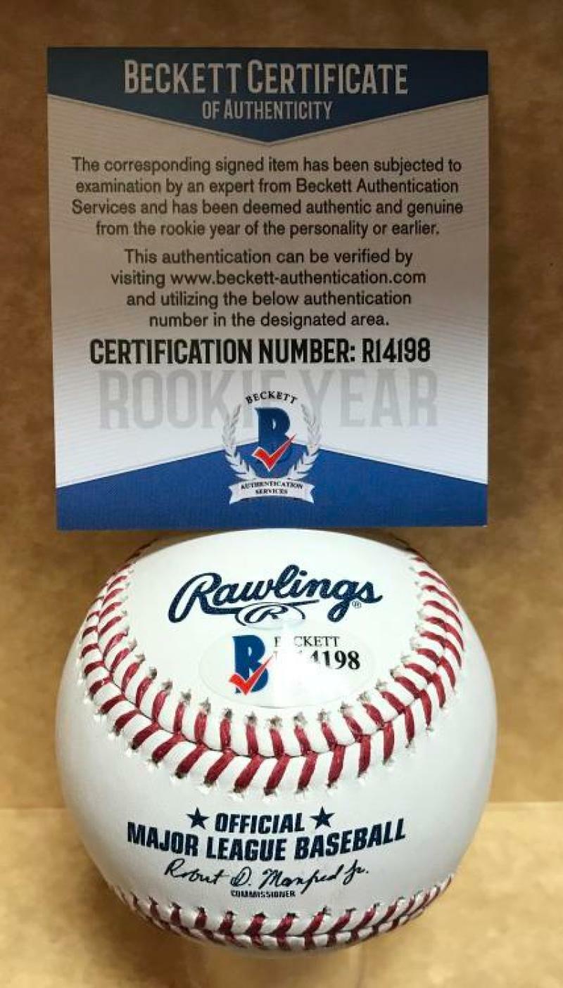 ZACK BURDI CHICAGO WHITE SOX ROOKIE YEAR SIGNED M.L. BASEBALL BECKETT R14198
