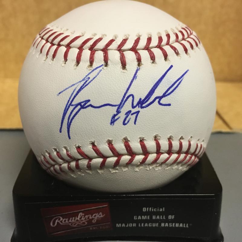 RYAN WHEELER COLORADO ROCKIES M.L. SIGNED BASEBALL W/COA