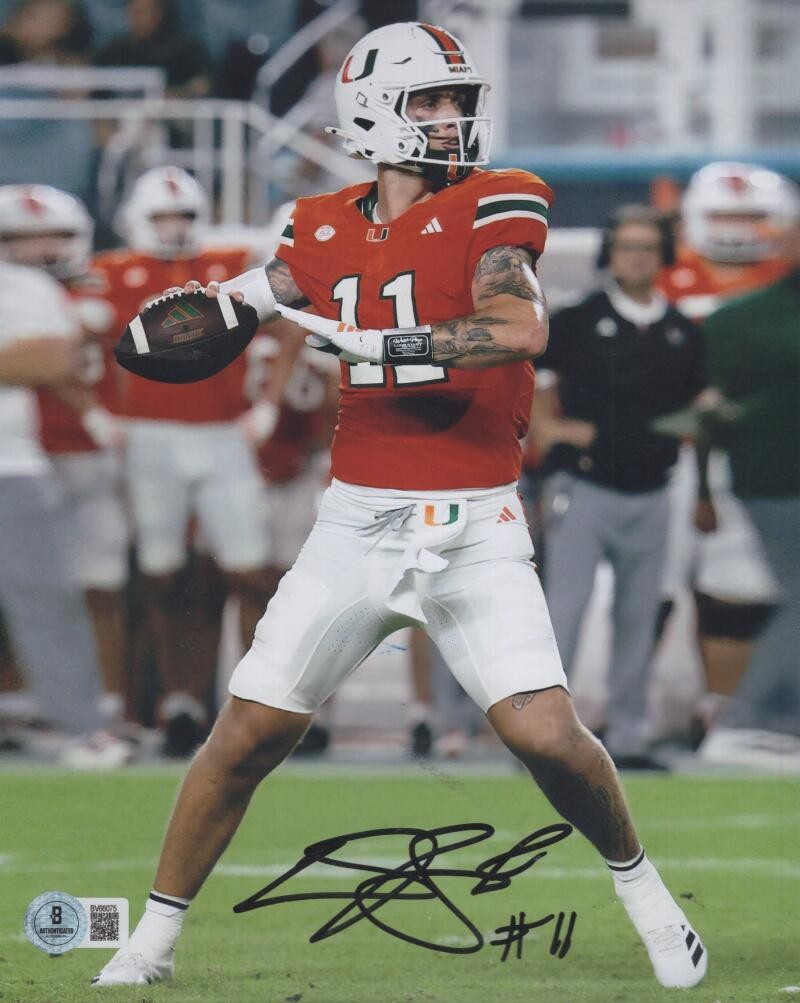 CARSON BECK MIAMI HURRICANES SIGNED AUTOGRAPHED 8X10 PHOTO BECKETT AUTH