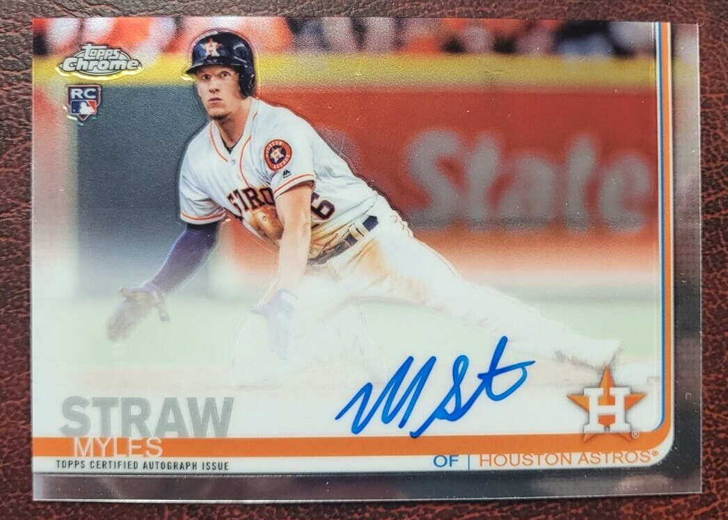 2019 TOPPS CHROME MYLES STRAW ASTROS RC ROOKIE AUTO CARD #RA-MS