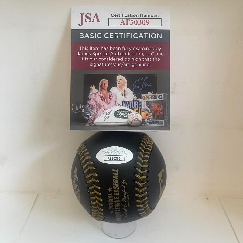 STEVE AVERY BRAVES 95 WS CHAMPS SIGNED BLACK M.L. BASEBALL JSA AF50309