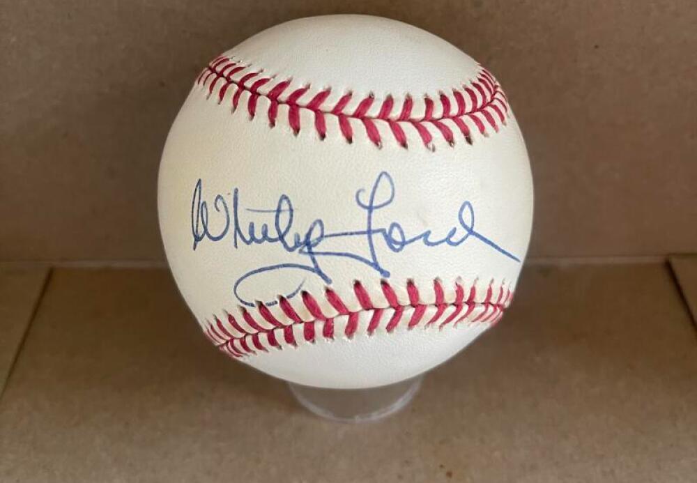 WHITEY FORD YANKEES SIGNED AUTOGRAPHED A.L. BASEBALL BECKETT AUTH