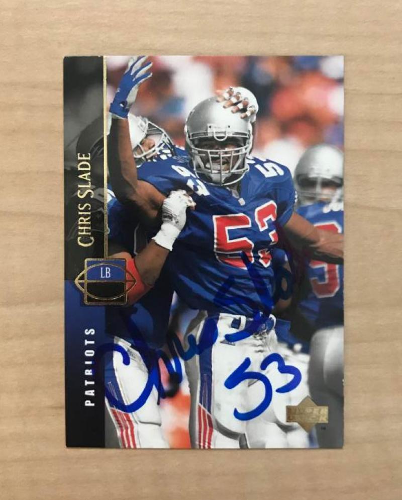 CHRIS SLADE NEW ENGLAND PATRIOTS AUTOGRAPHED 1994 UPPER DECK CARD #288 W/COA 