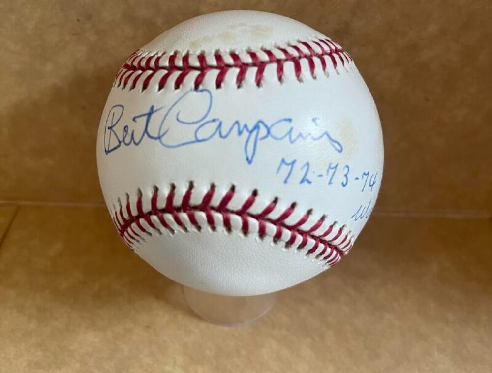 BERT CAMPANERIS 72 73 74 WORLD CHAMPS SIGNED AUTO M.L. BASEBALL BECKETT AUTHENTI