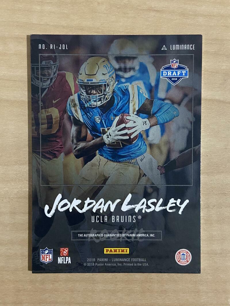 JORDAN LASLEY UCLA BRUINS SIGNED AUTOGRAPHED 2018 LUMINANCE 116/249 CARD #RI-JOL