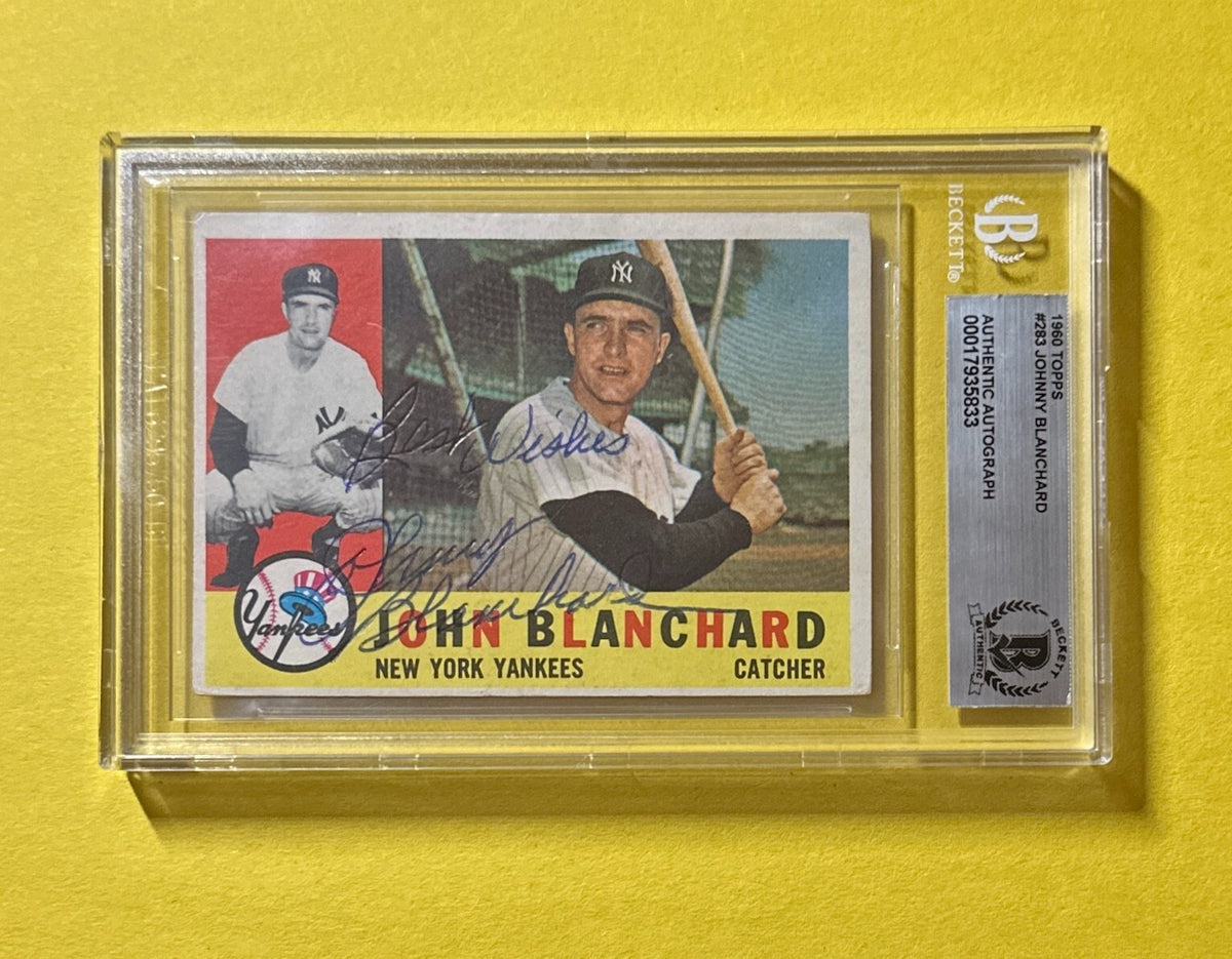 1960 TOPPS JOHN BLANCHARD #283 BECKETT AUTHENTIC SIGNED AUTO CARD YANKEES