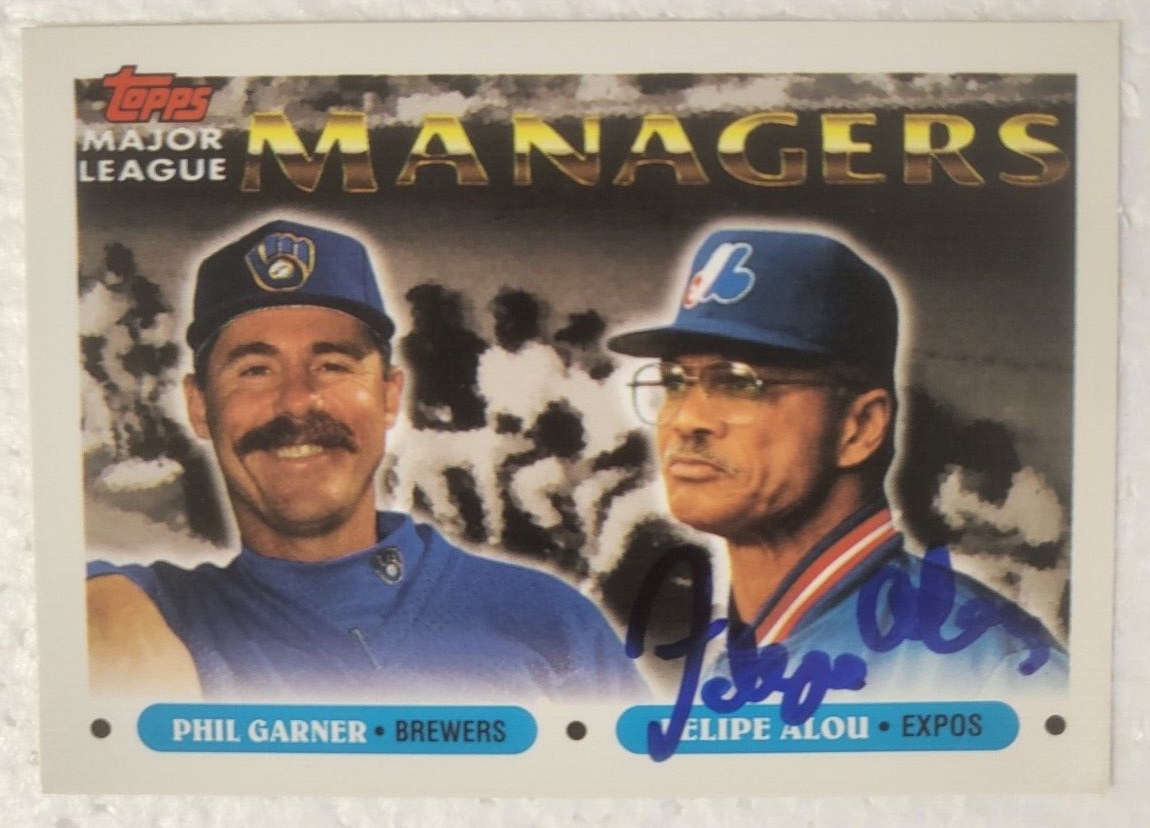 1993 TOPPS FELIPE ALOU MONTREAL EXPOS MANAGERS SIGNED AUTO CARD #508 COA