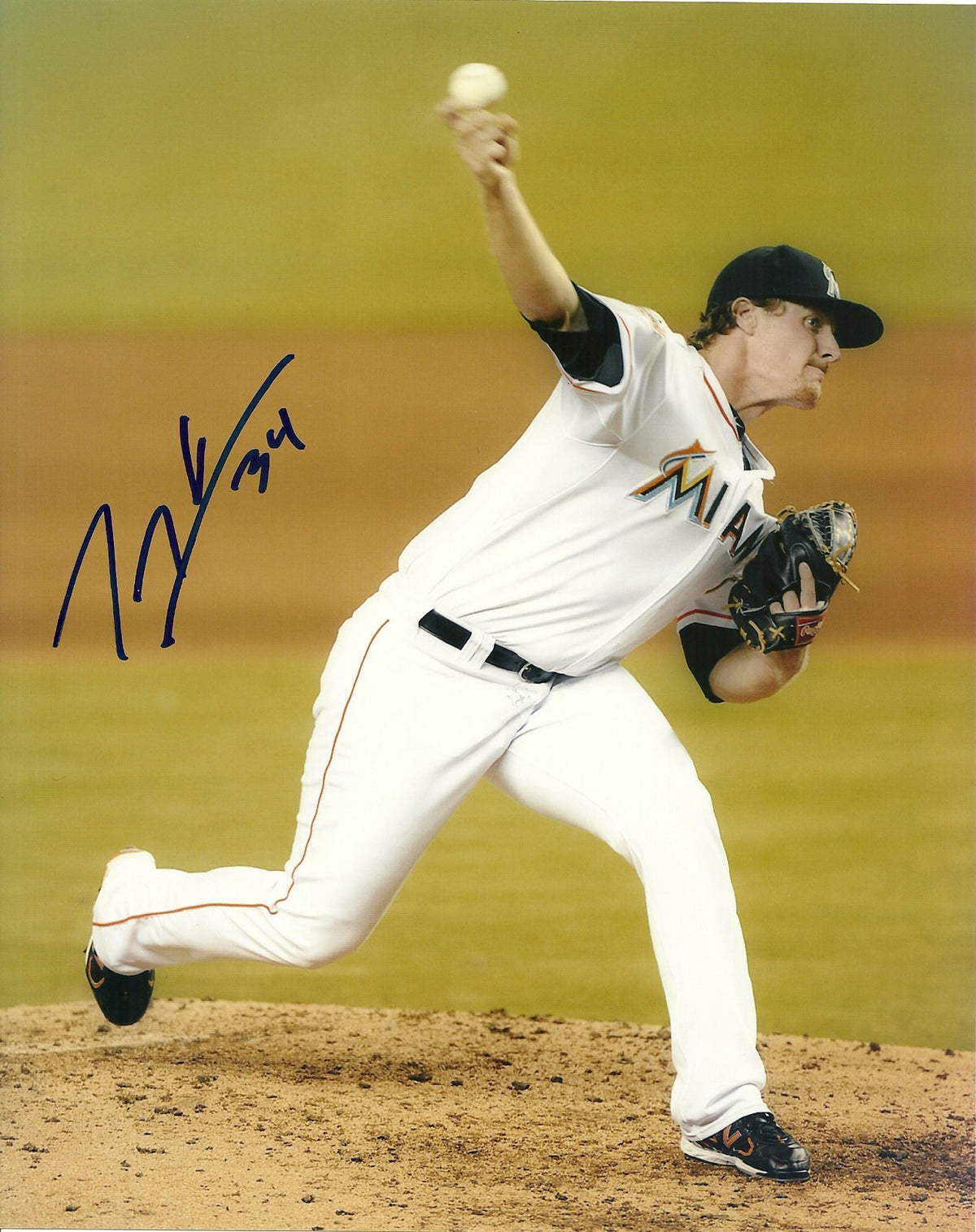 TOM KOEHLER MIAMI MARLINS SIGNED AUTOGRAPHED 8x10 PHOTO W/COA ACTION