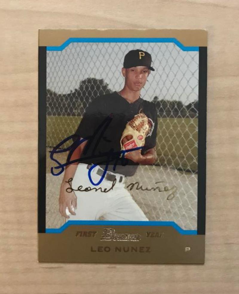 LEO NUNEZ PITTSBURGH PIRATES SIGNED AUTOGRAPHED 2004 BOWMAN CARD #288 W/COA 