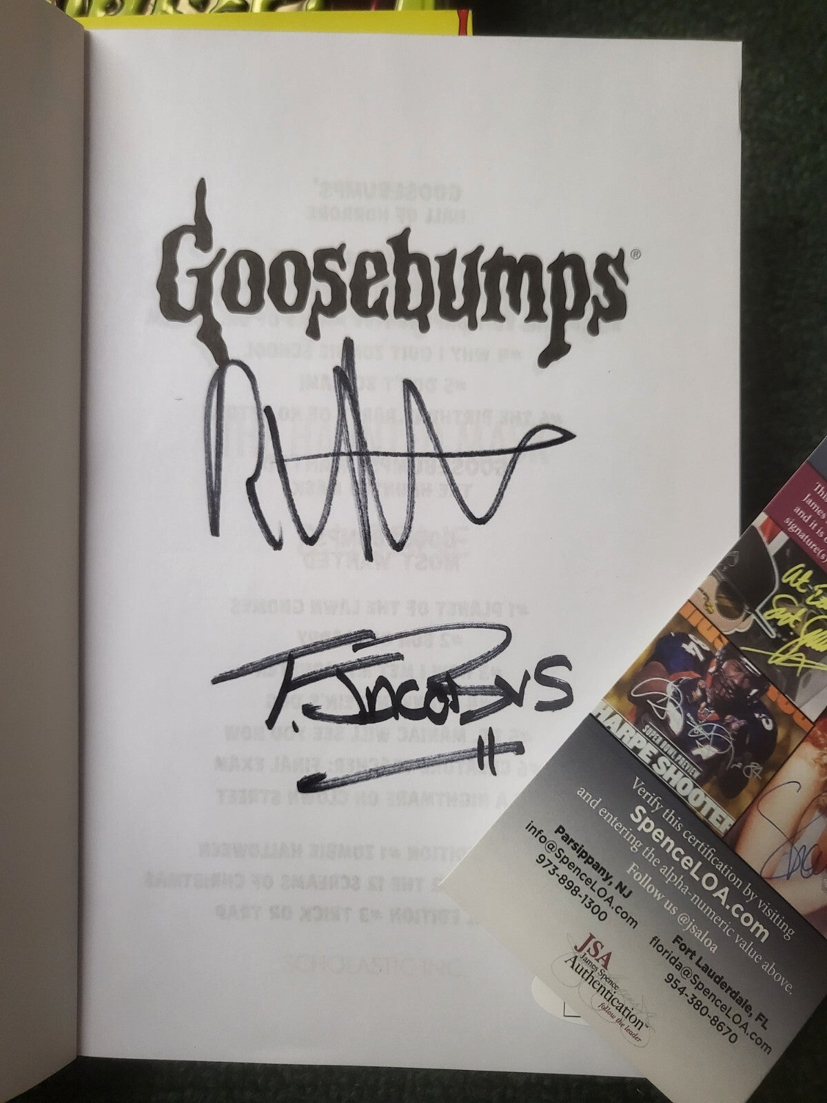 5PC BOOK SET R.L. STINE & TIM JACOBUS GOOSEBUMPS SIGNED AUTO BOOKS WITH CASE JSA