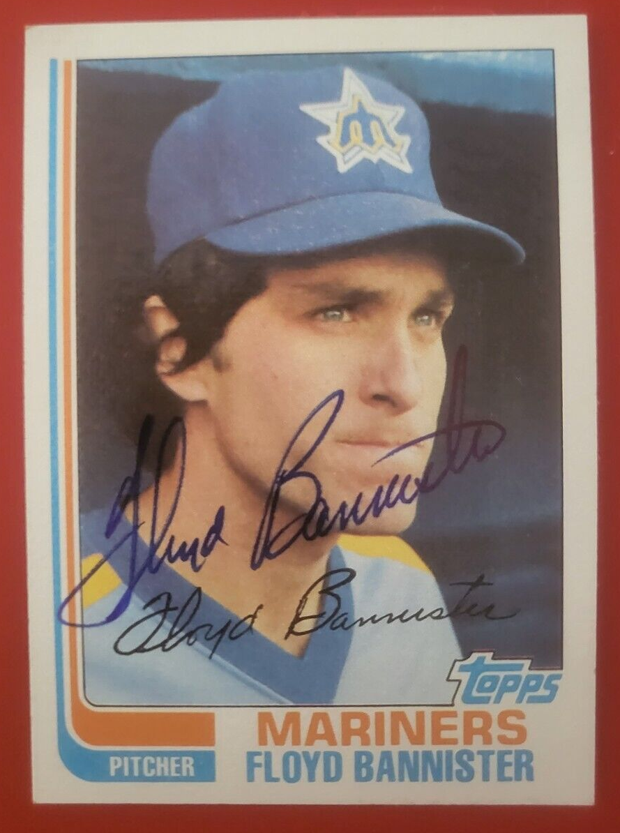 1982 TOPPS FLOYD BANNISTER SEATTLE MARINERS SIGNED AUTOGRAPHED AUTO CARD #468