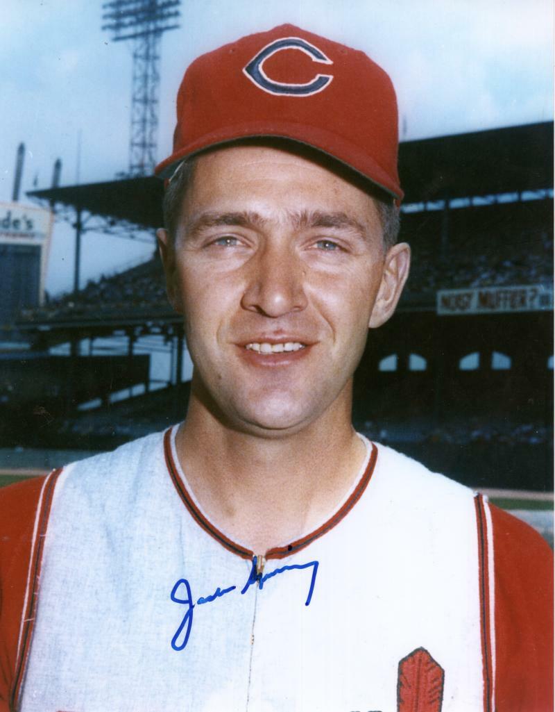 JACK SPRING  CLEVELAND INDIANS SIGNED AUTOGRAPHED 8X10 PHOTO W/ COA