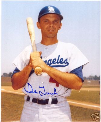 DICK TRACEWSKI LOS ANGELES DODGERS SIGNED 8X10 PHOTO