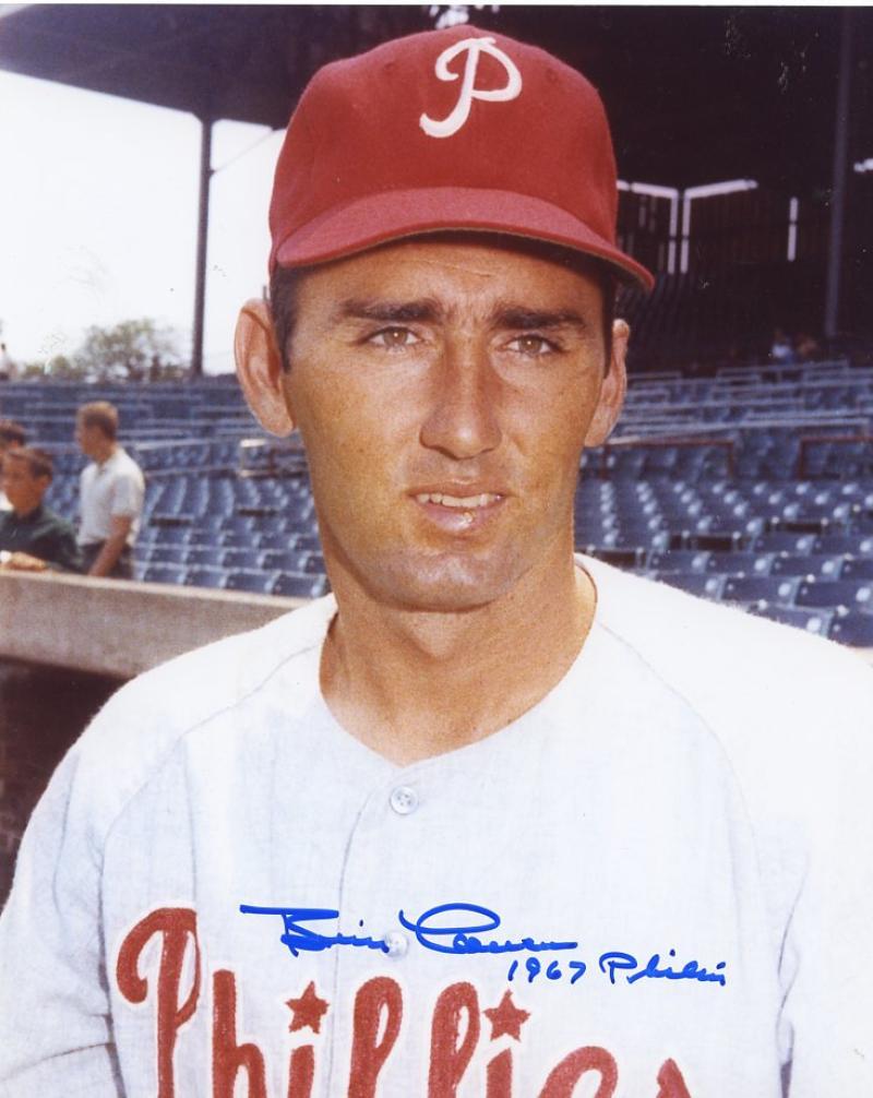 BILLY COWAN 1967 PHILLIES SIGNED AUTOGRAPHED 8X10 PHOTO W/COA