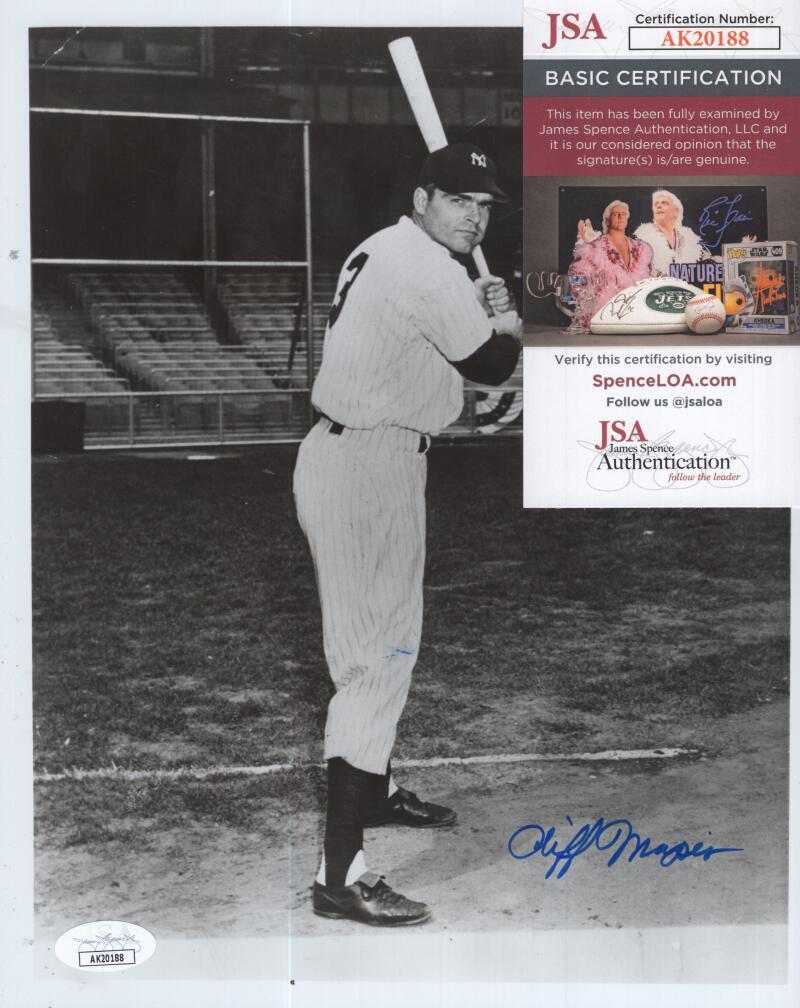 CLIFF MAPES NY YANKEES SIGNED AUTOGRAPHED 8X10 PHOTO JSA AK20188