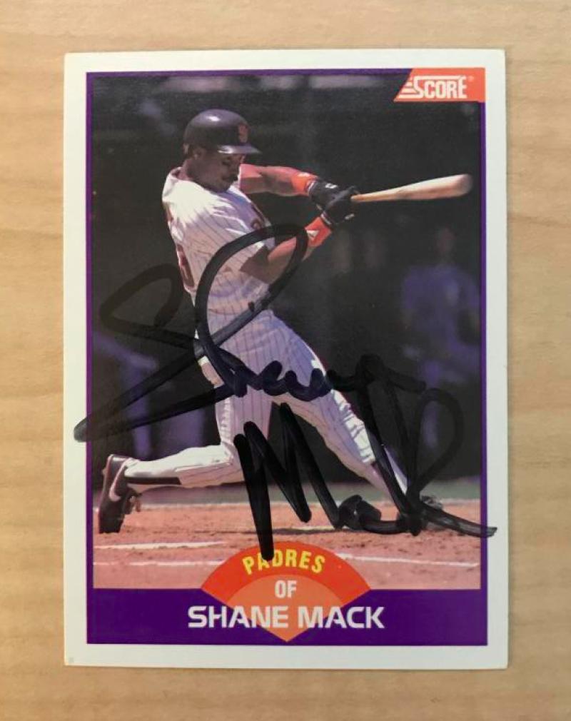 SHANE MACK SAN DIEGO PADRES SIGNED AUTOGRAPHED 1989 SCORE CARD #270 W/COA W/COA 