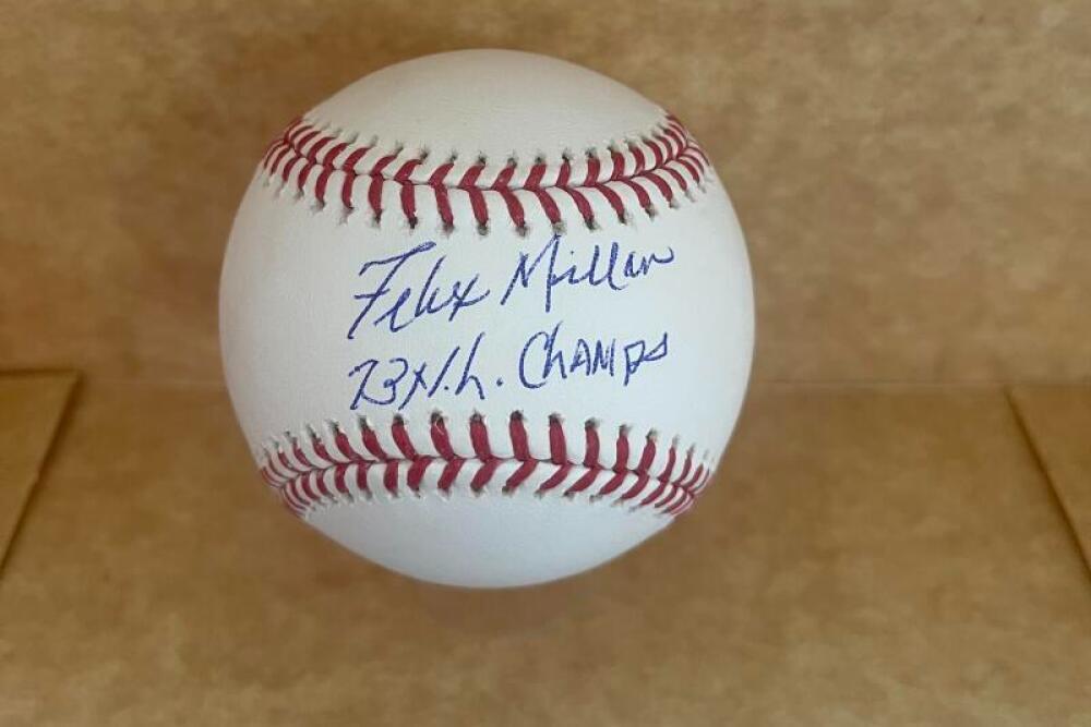 FELIX MILLAN METS 73 N.L. CHAMPS SIGNED AUTOGRAPHED M.L. BASEBALL BAS AA45334