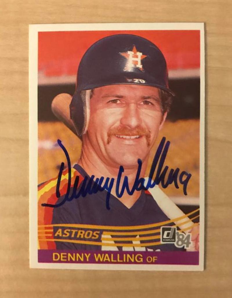 DENNY WALLING HOUSTON ASTROS SIGNED AUTOGRAPHED 1984 DONRUSS CARD #641 W/COA