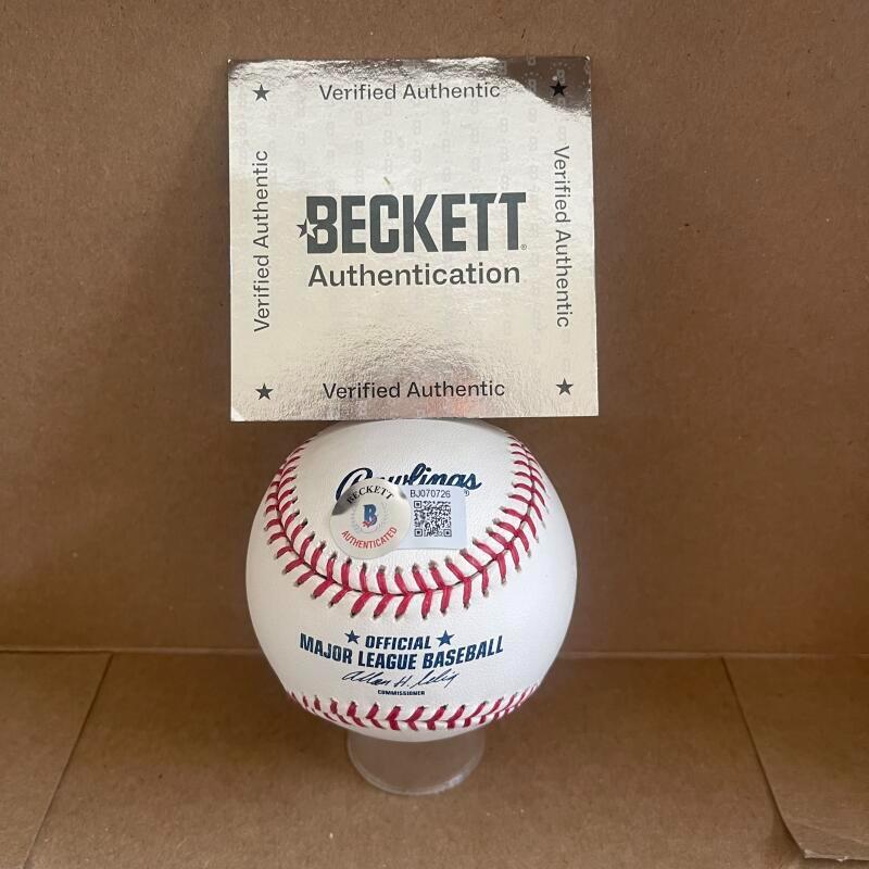 JOSE VALVERDE TIGERS SIGNED AUTOGRAPHED M.L. BASEBALL BECKETT AUTH