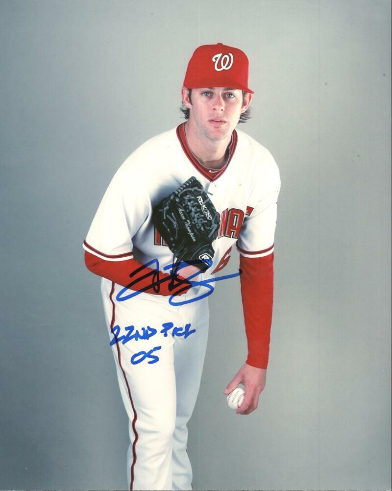 AARON THOMPSON WASHINGTON NATIONALS 22ND PICK 05  SIGNED  8X10 PHOTO W/ COA
