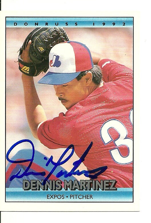 DENNIS MARTINEZ MONTREAL EXPOS SIGNED AUTO 1992 DONRUSS CARD #686 W/COA