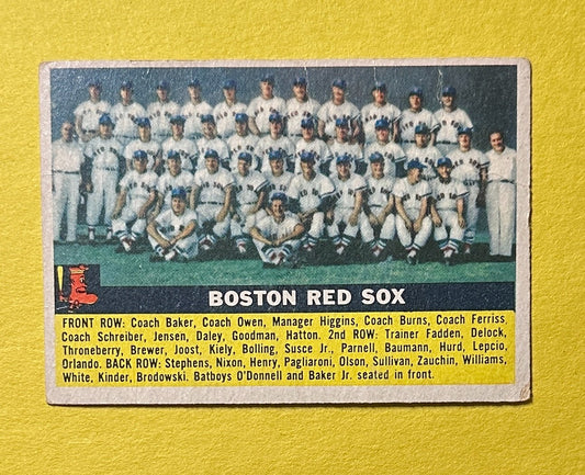 1956 TOPPS BOSTON RED SOX TEAM CARD #111