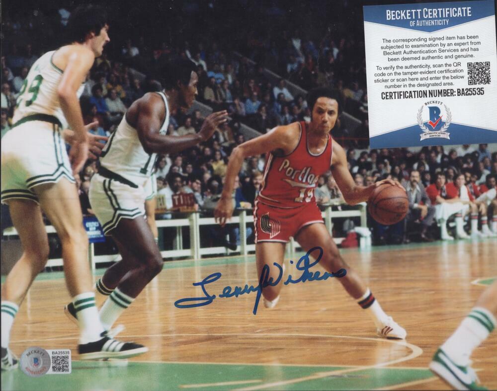 LENNY WILKENS PORTLAND TRAILBLAZERS SIGNED 8X10 PHOTO BECKETT BA25535