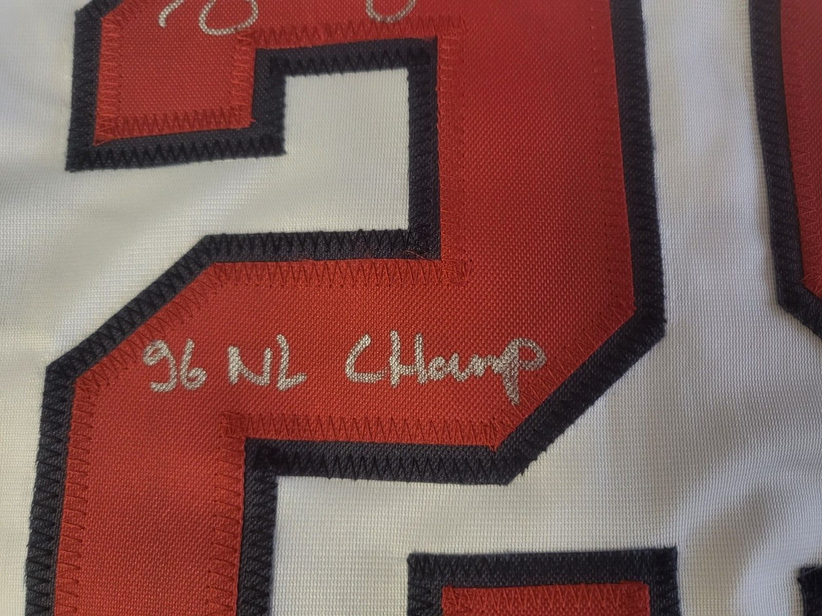 ANDRUW JONES #25 ATLANTA BRAVES 96 NL CHAMPS SIGNED CUSTOM JERSEY XL JSA COA *
