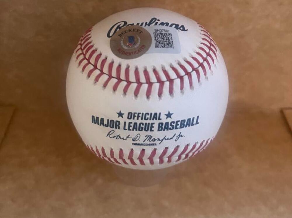 VICTOR MESA JR. MARLINS SIGNED AUTOGRAPHED M.L. BASEBALL BECKETT AUTH