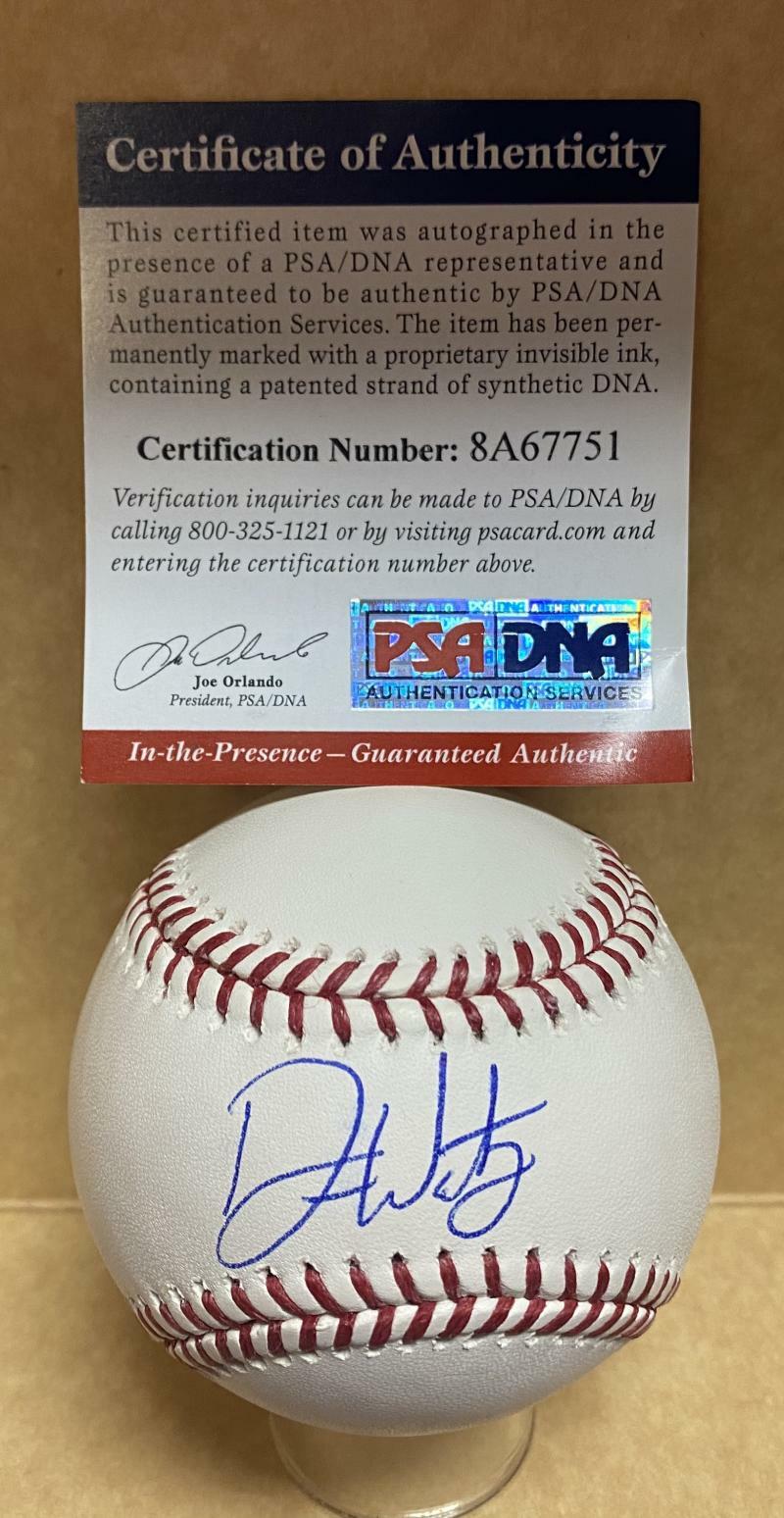 DREW WATERS ATLANTA BRAVES SIGNED AUTOGRAPHED M.L. BASEBALL PSA 8A67751