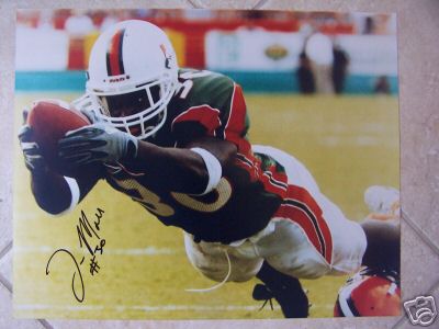 TYRONE MOSS MIAMI HURRICANES SIGNED 16X20 PHOTO W/COA