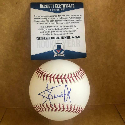 JUNIOR FERNANDEZ ST. LOUIS CARDINALS ROOKIE YEAR SIGNED M.L. BASEBALL BECKETT 