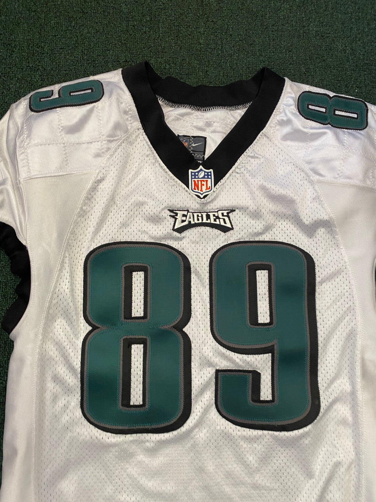 BJ CUNNINGHAM #89 PHILADELPHIA EAGLES SIGNED AUTOGRAPHED GAME USED JERSEY SZ L