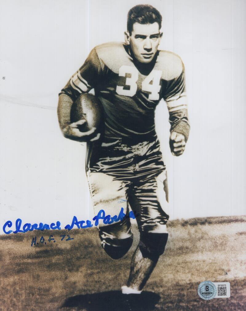 CLARENCE ACE PARKER HOF 72 SIGNED AUTOGRAPHED 8X10 PHOTO BECKETT AUTH