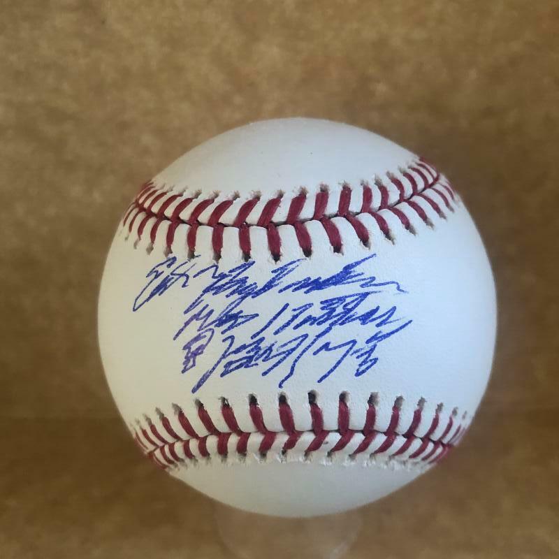 ED HALICKI NO HITTER 8/24/75 GIANTS SIGNED AUTO M.L. BASEBALL BECKETT U89448