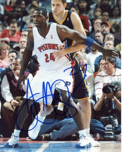 ANTONIO MCDYESS DETROIT PISTONS SIGNED 8X10 PHOTO W/COA