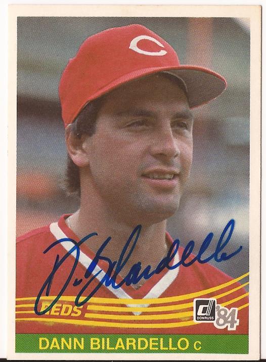 DANN BILARDELLO CINCINNATI REDS AUTOGRAPHED SIGNED 1984 DONRUSS #408 CARD W/COA