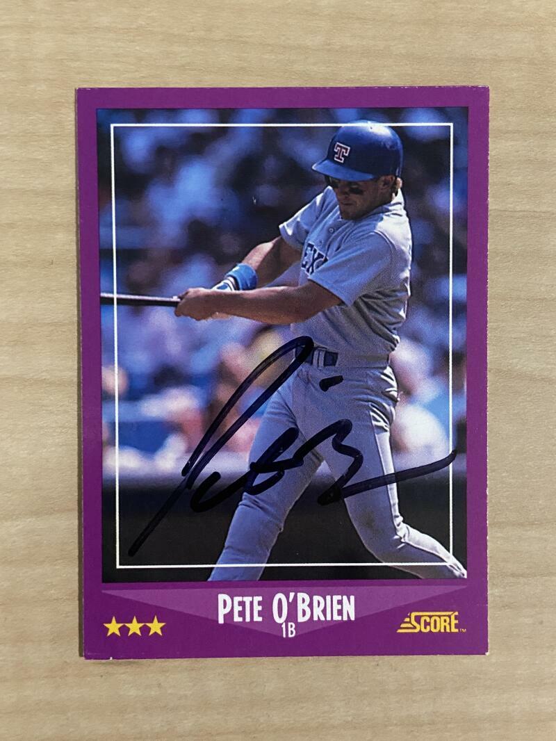 PETE OBRIEN TEXAS RANGERS SIGNED AUTOGRAPHED 1988 SCORE CARD #29 W/COA