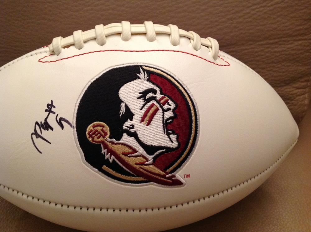JACQUES PATRICK #9   FLORIDA STATE SEMINOLES SIGNED LOGO FOOTBALL JSA COA
