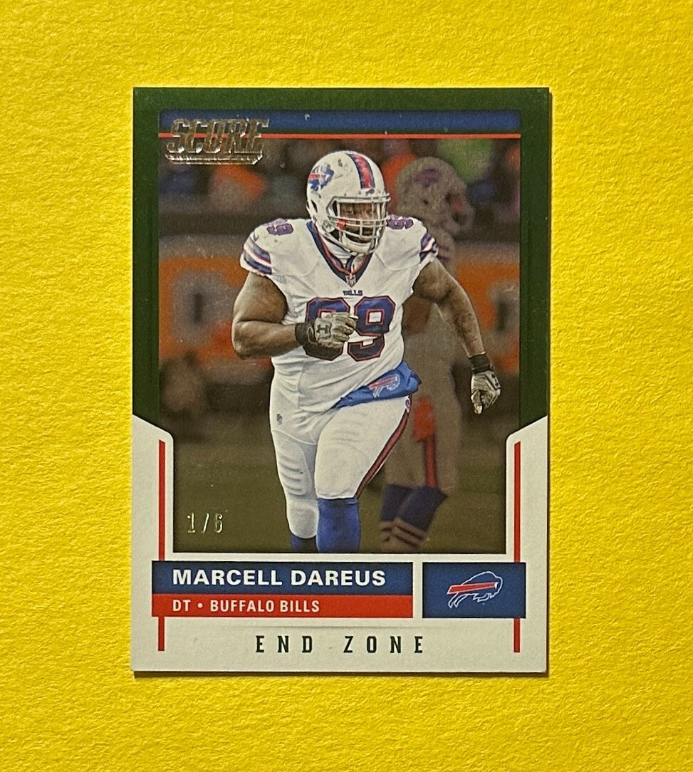 2017 PANINI SCORE MARCELL DAREUS GREEN END ZONE SSP /6 #221 BILLS