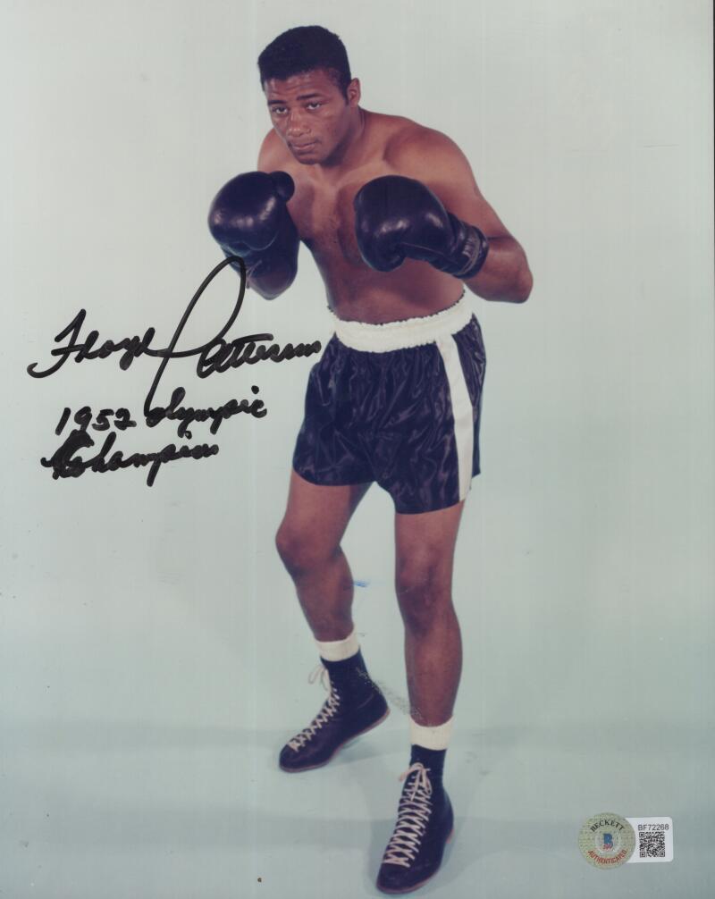 FLOYD PATTERSON 1952 OLYMPIC CHAMPION SIGNED 8X10 PHOTO BECKETT BF72268