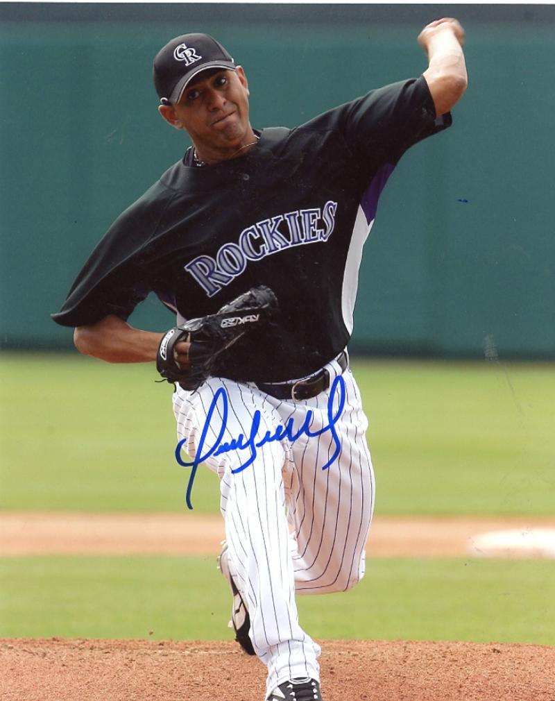 FRANKLIN MORALES ACTION COLORADO  ROCKIES  SIGNED 8X10 PHOTO